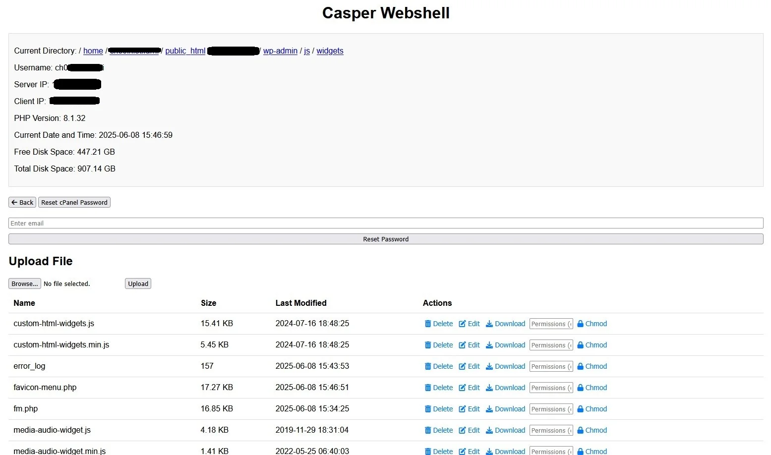 Casper Web Shell Litespeed — Bypass Shell preview for security testing. Version v1.0, file size 76.