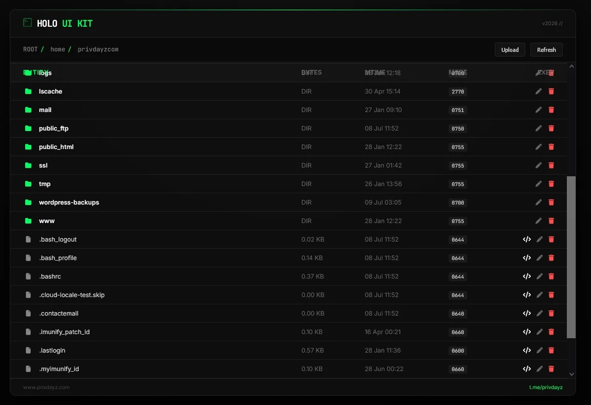 HOLO Backdoor Shell — Backdoor Shell preview for security testing. Version v1.0, file size 114.